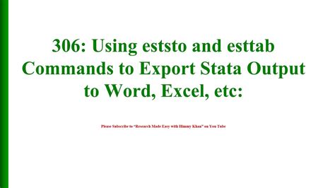 com title options — Options for specifying titles DescriptionQuick startSyntaxOptionsRemarks and examplesReference Also see Description Titles are the adornment around a graph that explains the graph's purpose. . Esttab command stata